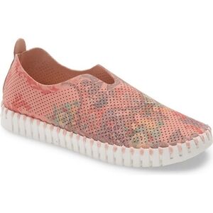 Slip-On Perforated Floral Casual Women’s Shoes Leather Upper Ilse Jacobsens' 7.5